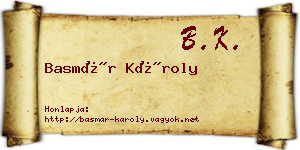 Basmár Károly névjegykártya